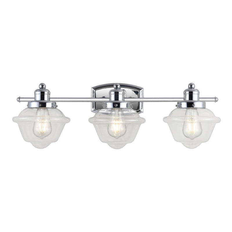 Orleans Iron/Glass schoolhouse LED Vanity Light - JONATHAN Y