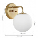 Louis Parisian Globe Metal/Frosted Glass Modern Contemporary LED Vanity Brass Gold / 1 Socket – DIM