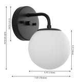 Louis Parisian Globe Metal/Frosted Glass Modern Contemporary LED Vanity