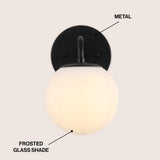 Louis Parisian Globe Metal/Frosted Glass Modern Contemporary LED Vanity