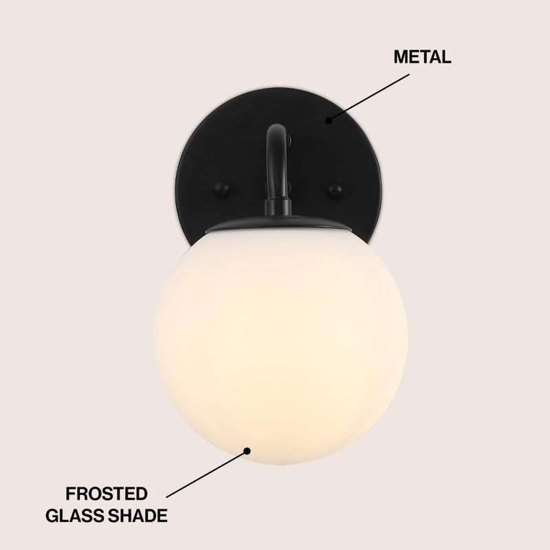 Louis Parisian Globe Metal/Frosted Glass Modern Contemporary LED Vanity