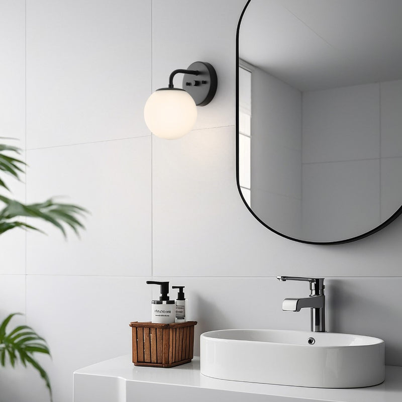 Louis Parisian Globe Metal/Frosted Glass Modern Contemporary LED Vanity