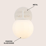 Louis Parisian Globe Metal/Frosted Glass Modern Contemporary LED Vanity