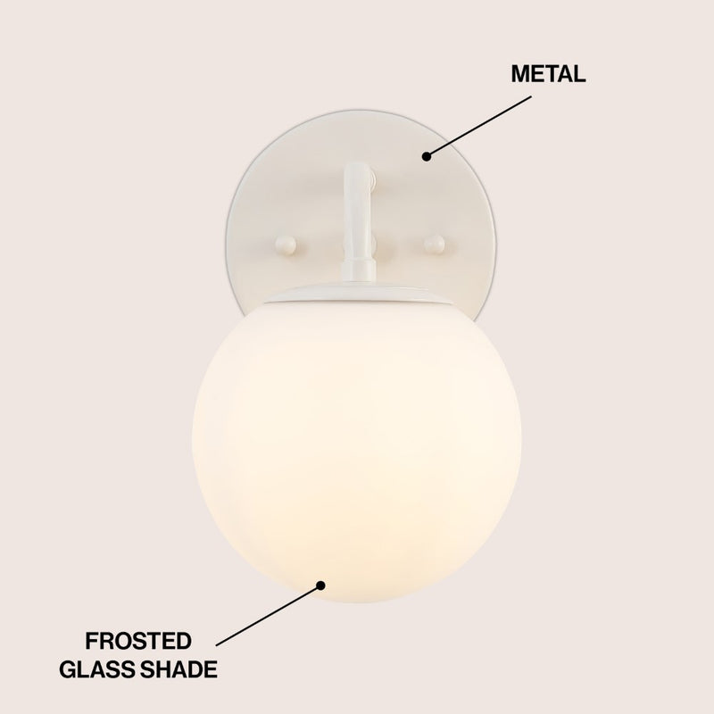Louis Parisian Globe Metal/Frosted Glass Modern Contemporary LED Vanity