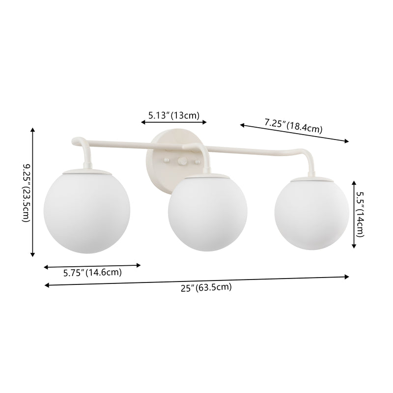 Louis Parisian Globe Metal/Frosted Glass Modern Contemporary LED Vanity