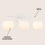 Louis Parisian Globe Metal/Frosted Glass Modern Contemporary LED Vanity