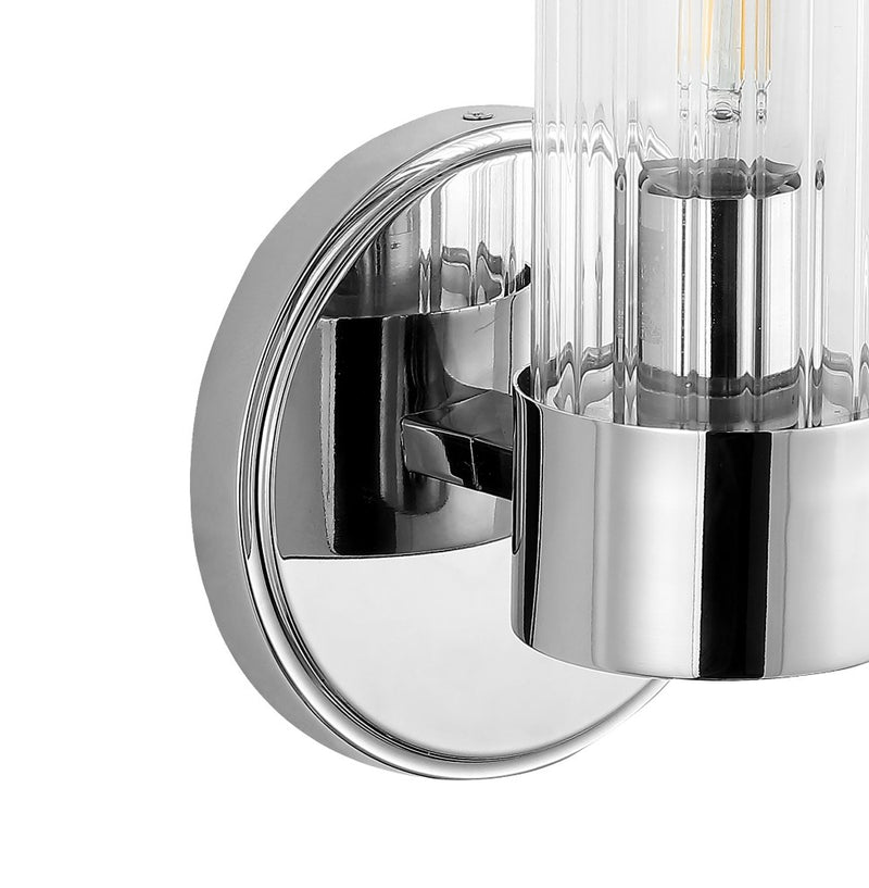 Cecil Tall Cylinder Iron/Striped Glass Modern Mid-Century LED Vanity - JONATHAN Y