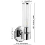 Cecil Tall Cylinder Iron/Striped Glass Modern Mid-Century LED Vanity - JONATHAN Y
