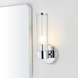 Cecil Tall Cylinder Iron/Striped Glass Modern Mid-Century LED Vanity - JONATHAN Y