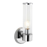 Cecil Tall Cylinder Iron/Striped Glass Modern Mid-Century LED Vanity - JONATHAN Y