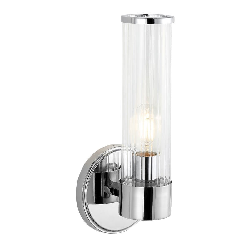 Cecil Tall Cylinder Iron/Striped Glass Modern Mid-Century LED Vanity - JONATHAN Y