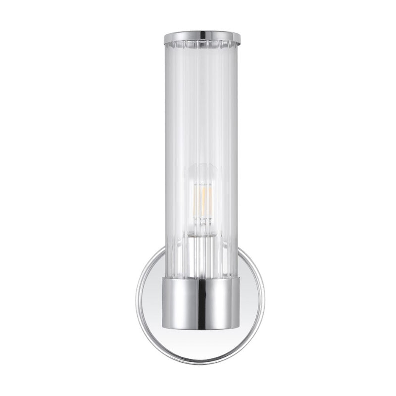 Cecil Tall Cylinder Iron/Striped Glass Modern Mid-Century LED Vanity - JONATHAN Y