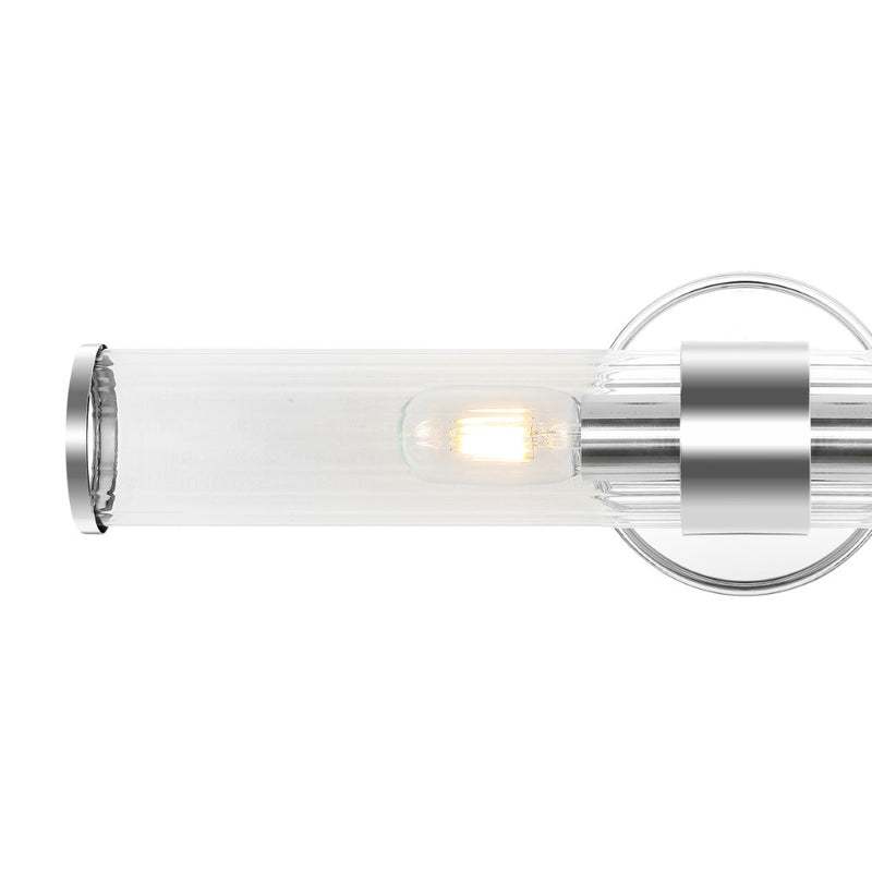 Cecil Tall Cylinder Iron/Striped Glass Modern Mid-Century LED Vanity - JONATHAN Y