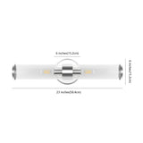 Cecil Tall Cylinder Iron/Striped Glass Modern Mid-Century LED Vanity - JONATHAN Y