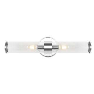 Cecil Tall Cylinder Iron/Striped Glass Modern Mid-Century LED Vanity - JONATHAN Y