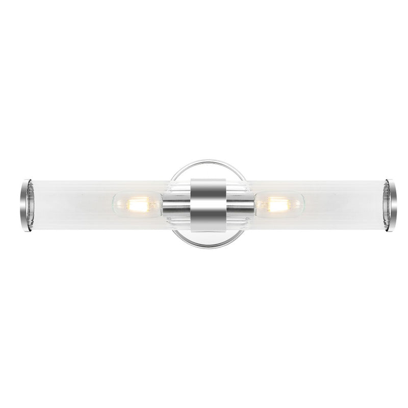 Cecil Tall Cylinder Iron/Striped Glass Modern Mid-Century LED Vanity - JONATHAN Y