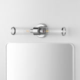Cecil Tall Cylinder Iron/Striped Glass Modern Mid-Century LED Vanity - JONATHAN Y