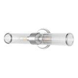 Cecil Tall Cylinder Iron/Striped Glass Modern Mid-Century LED Vanity - JONATHAN Y
