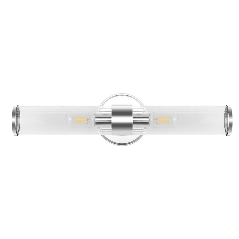 Cecil Tall Cylinder Iron/Striped Glass Modern Mid-Century LED Vanity - JONATHAN Y