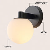 Modernist Globe Metal/Frosted Glass Modern Contemporary LED Vanity