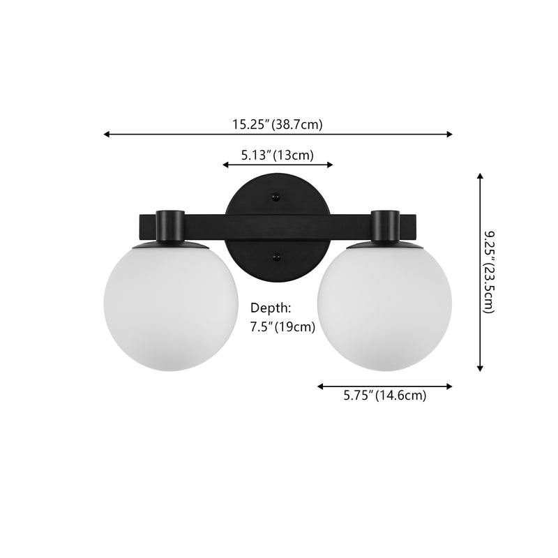 Modernist Globe Metal/Frosted Glass Modern Contemporary LED Vanity