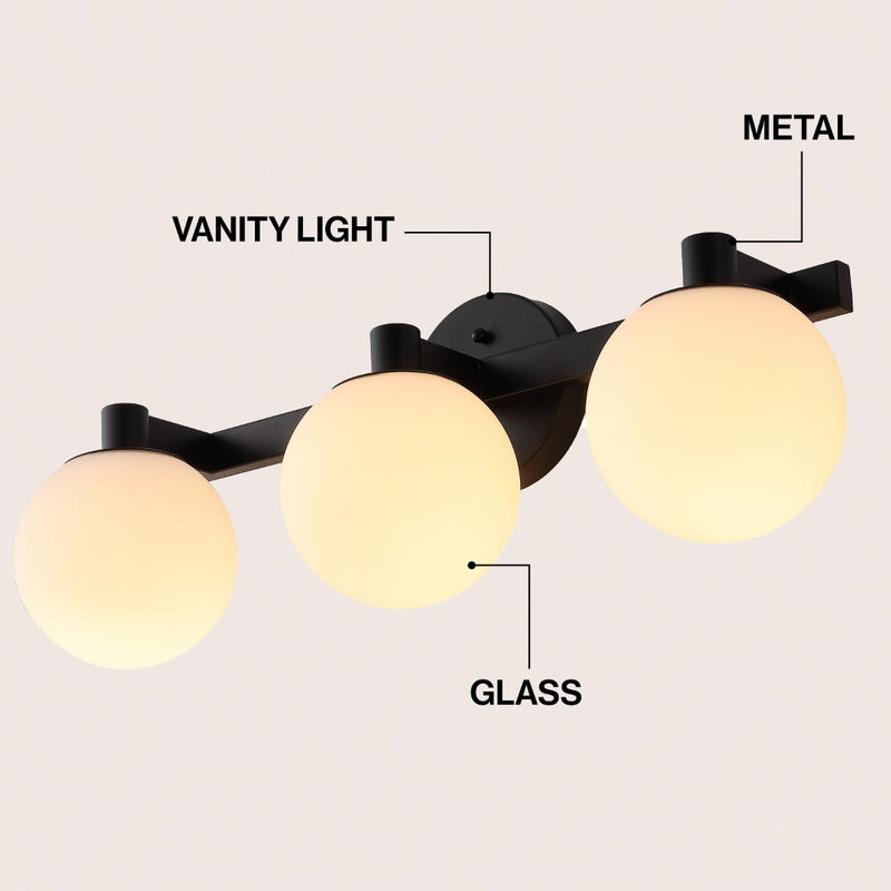Modernist Globe Metal/Frosted Glass Modern Contemporary LED Vanity
