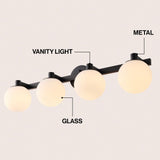 Modernist Globe Metal/Frosted Glass Modern Contemporary LED Vanity