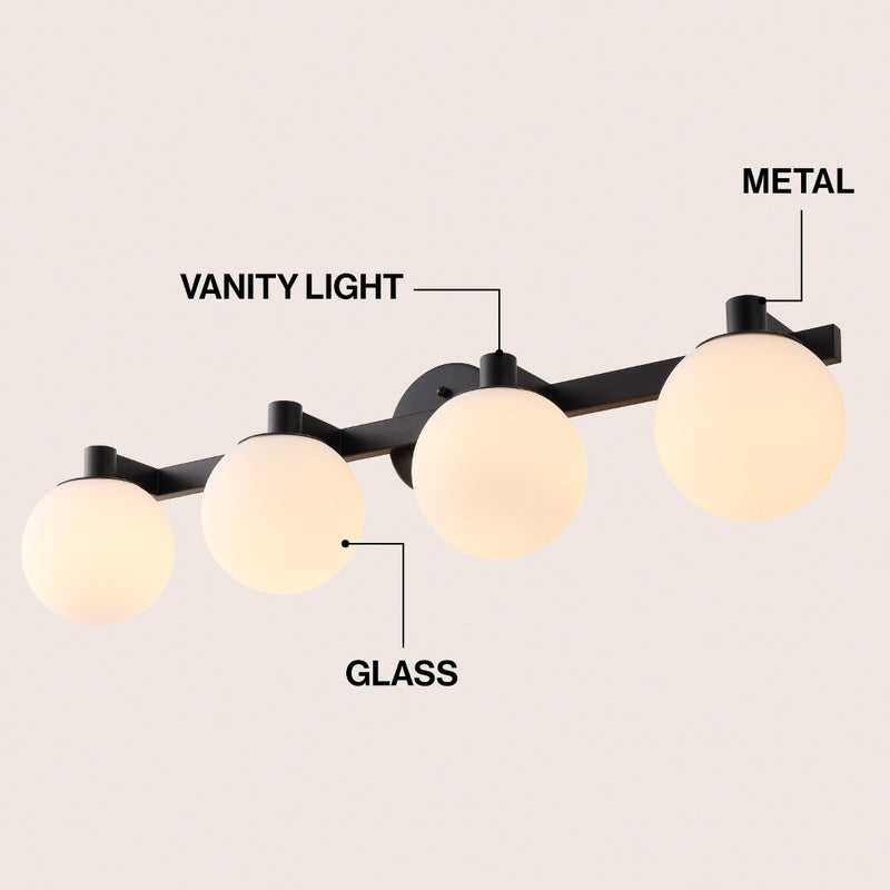 Modernist Globe Metal/Frosted Glass Modern Contemporary LED Vanity