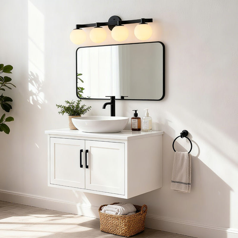 Modernist Globe Metal/Frosted Glass Modern Contemporary LED Vanity