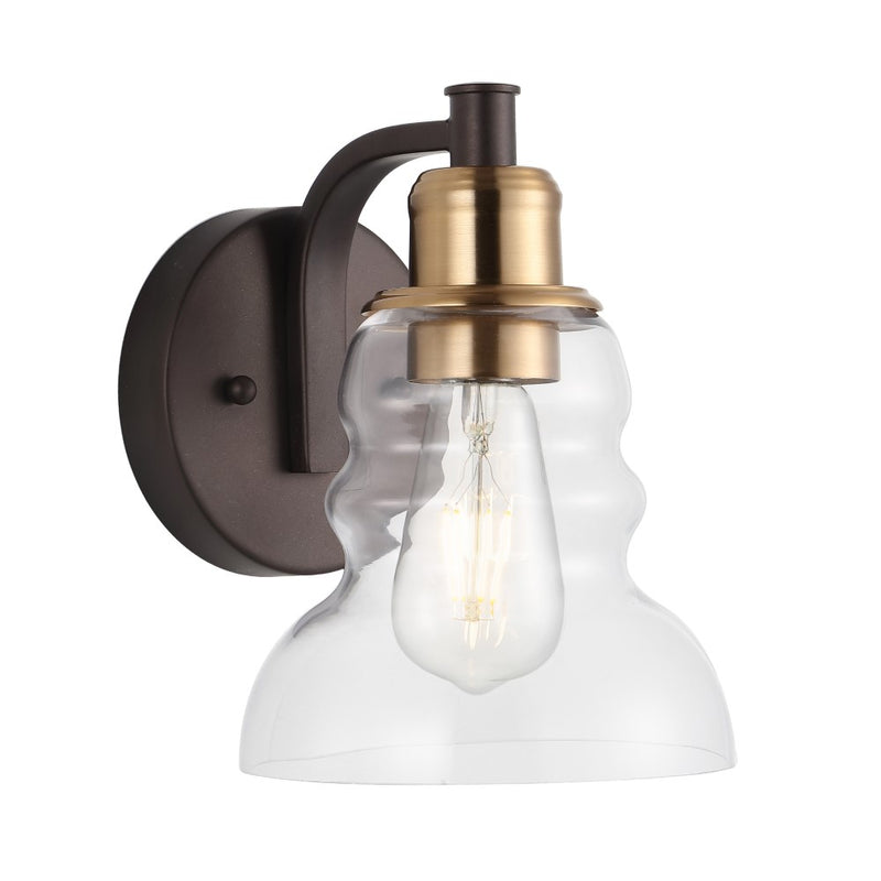 Manhattan Vintage Metal/Glass Industrial Rustic LED Vanity - JONATHAN Y