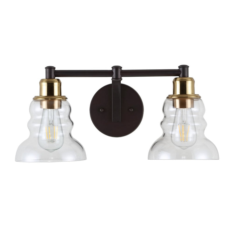 Manhattan Vintage Metal/Glass Industrial Rustic LED Vanity - JONATHAN Y