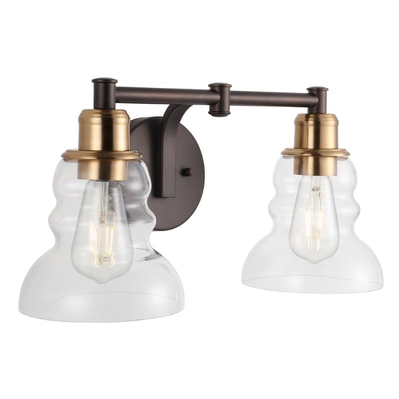 Manhattan Vintage Metal/Glass Industrial Rustic LED Vanity - JONATHAN Y