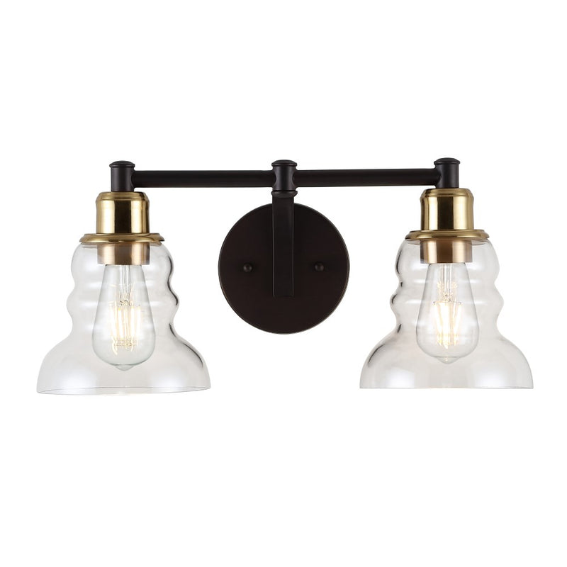 Manhattan Vintage Metal/Glass Industrial Rustic LED Vanity - JONATHAN Y