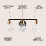 Manhattan Vintage Metal/Glass Industrial Rustic LED Vanity
