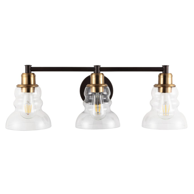 Manhattan Vintage Metal/Glass Industrial Rustic LED Vanity