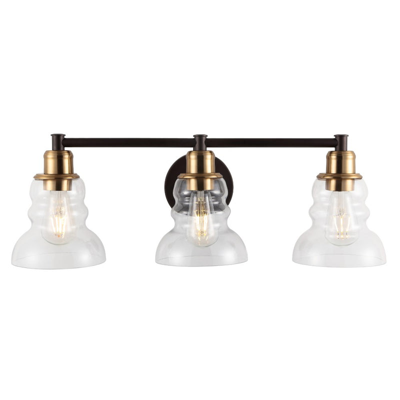 Manhattan Vintage Metal/Glass Industrial Rustic LED Vanity