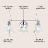 Manhattan Vintage Metal/Glass Industrial Rustic LED Vanity