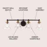Manhattan Vintage Metal/Glass Industrial Rustic LED Vanity