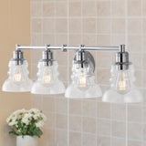 Manhattan Vintage Metal/Glass Industrial Rustic LED Vanity