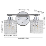 Spaulding Vintage Iron/Chevron Pattern Glass Farmhouse Cottage LED Vanity Light - JONATHAN Y