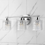 Spaulding Vintage Iron/Chevron Pattern Glass Farmhouse Cottage LED Vanity Light