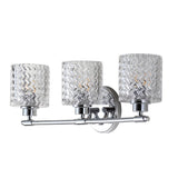 Spaulding Vintage Iron/Chevron Pattern Glass Farmhouse Cottage LED Vanity Light