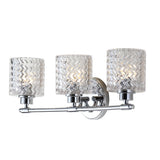 Spaulding Vintage Iron/Chevron Pattern Glass Farmhouse Cottage LED Vanity Light