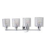 Spaulding Vintage Iron/Chevron Pattern Glass Farmhouse Cottage LED Vanity Light