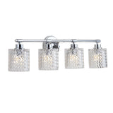 Spaulding Vintage Iron/Chevron Pattern Glass Farmhouse Cottage LED Vanity Light