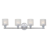 Spaulding Vintage Iron/Chevron Pattern Glass Farmhouse Cottage LED Vanity Light