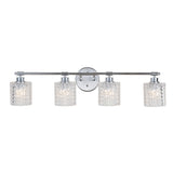 Spaulding Vintage Iron/Chevron Pattern Glass Farmhouse Cottage LED Vanity Light