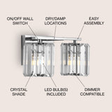 Coco Prism Vintage Metal/Glass Classic Glam LED Vanity Light