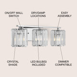 Coco Prism Vintage Metal/Glass Classic Glam LED Vanity Light