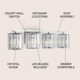 Coco Prism Vintage Metal/Glass Classic Glam LED Vanity Light